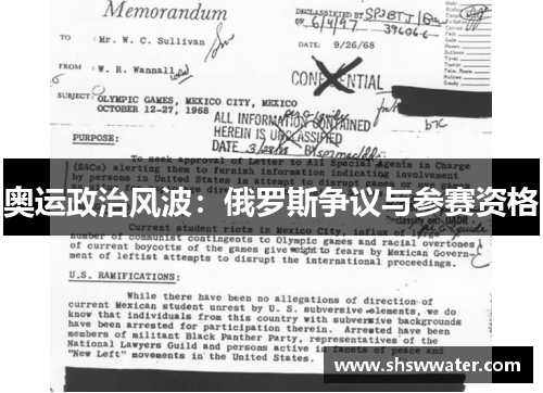 奥运政治风波：俄罗斯争议与参赛资格